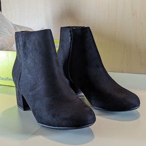 Cityclassified Women Heeled Suede Ankle Booties - Black - Size 7